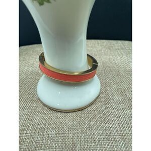 J. Crew Hinged Bangle Bracelet Pink Faux Snakeskin Gold Tone